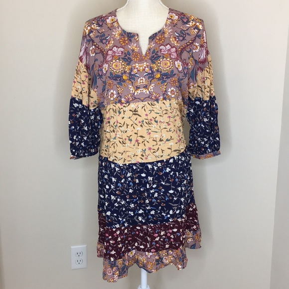 Umgee Dresses & Skirts - UMGEE BOHO STYLE RUFFLE HEM DRESS